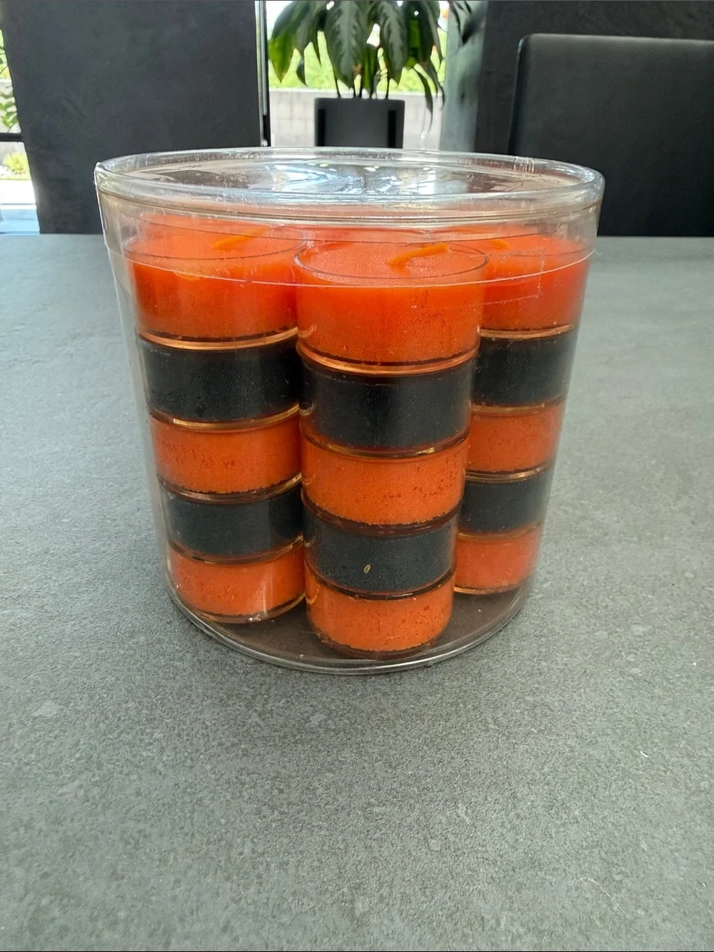 NWT Halloween Orange and Black Tea Light 35 Candle Set